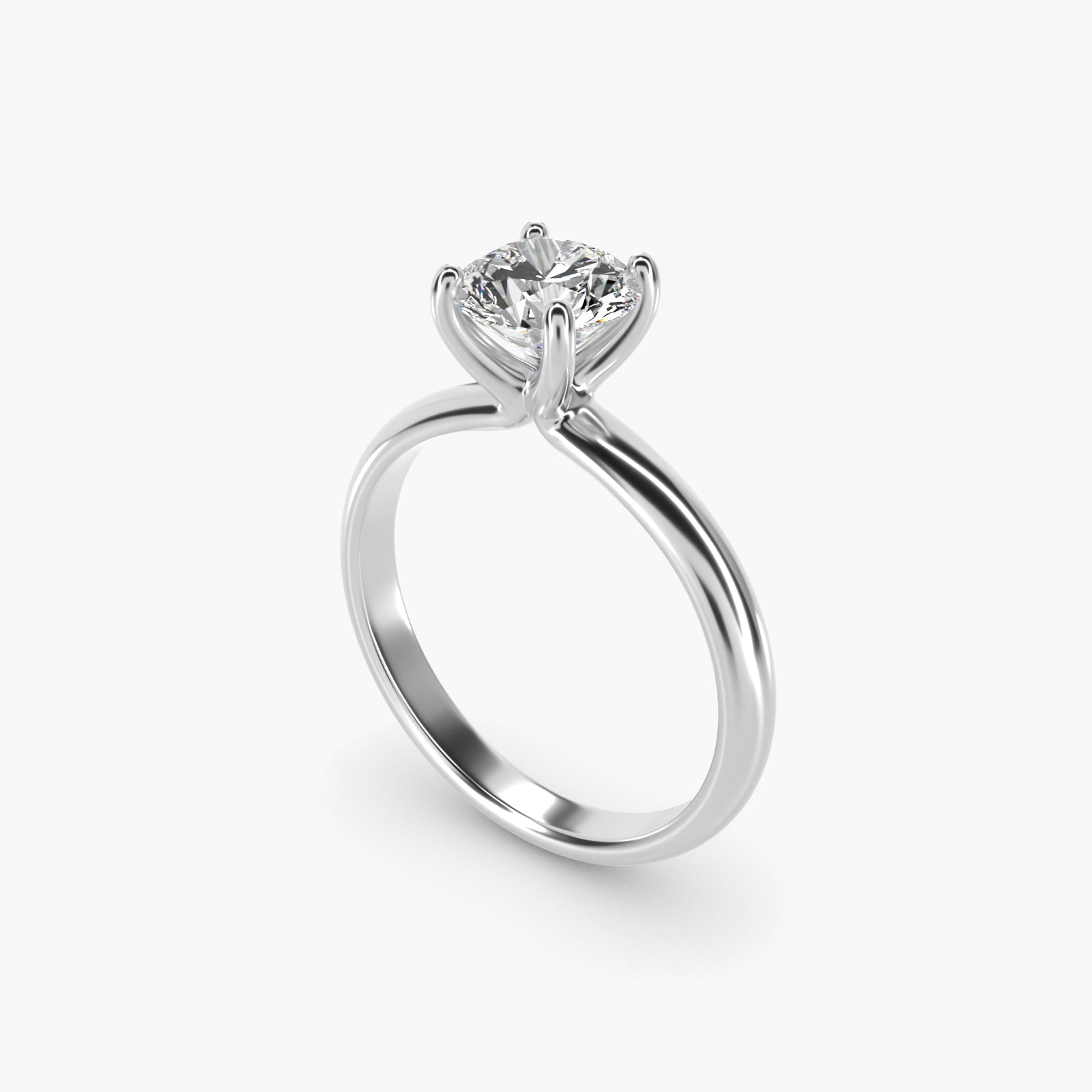 Contour Solitaire Engagement Ring In 18k White Gold By James Allen - Round Center