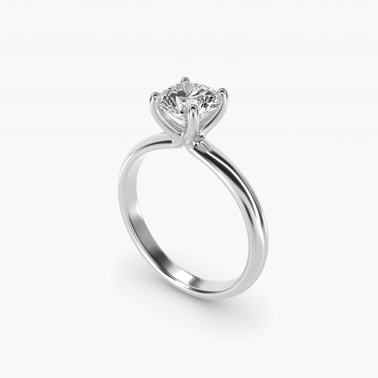 Contour Solitaire Engagement Ring In 18k White Gold By James Allen - Round Center