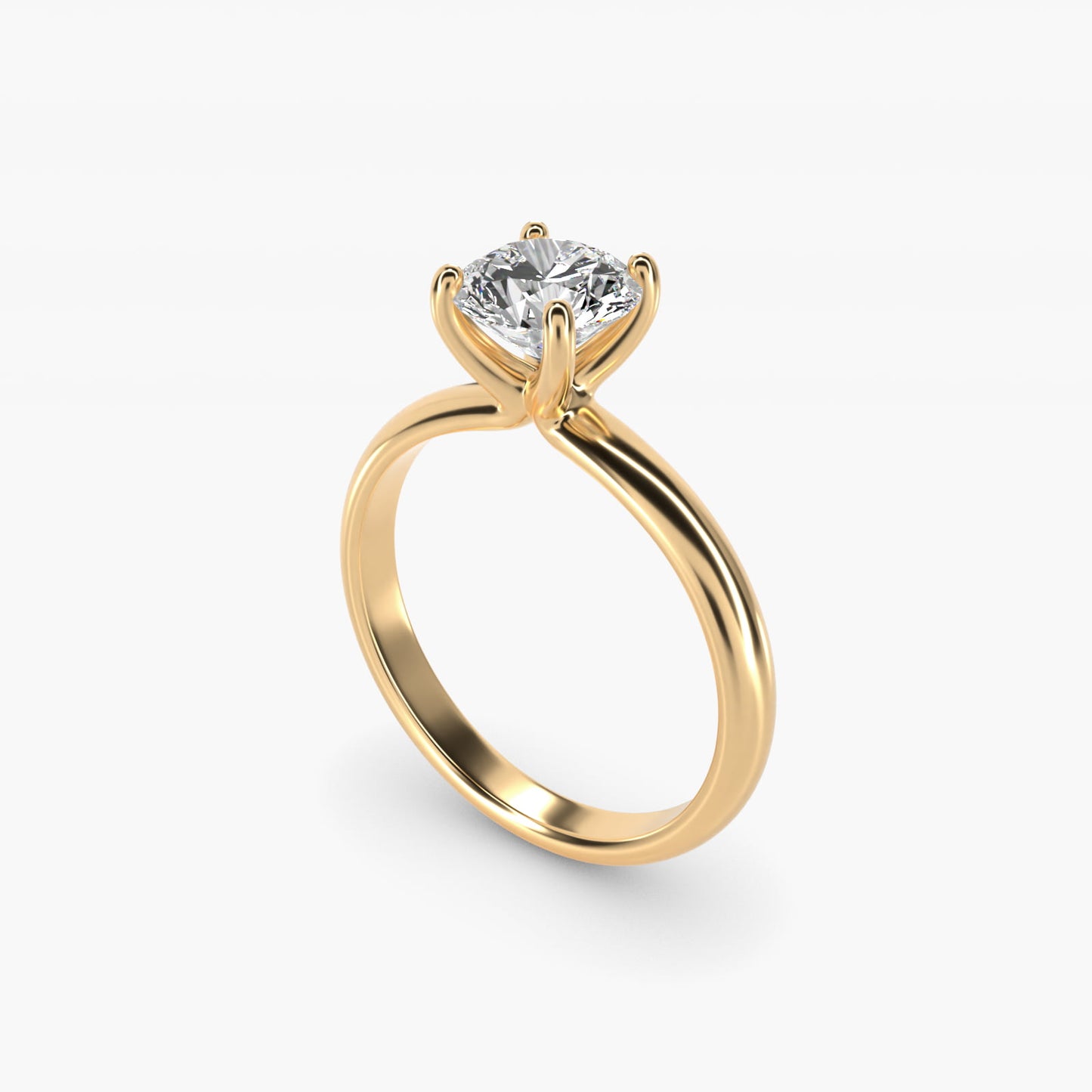 Contour Solitaire Engagement Ring In 14K Yellow Gold By James Allen - Round Center