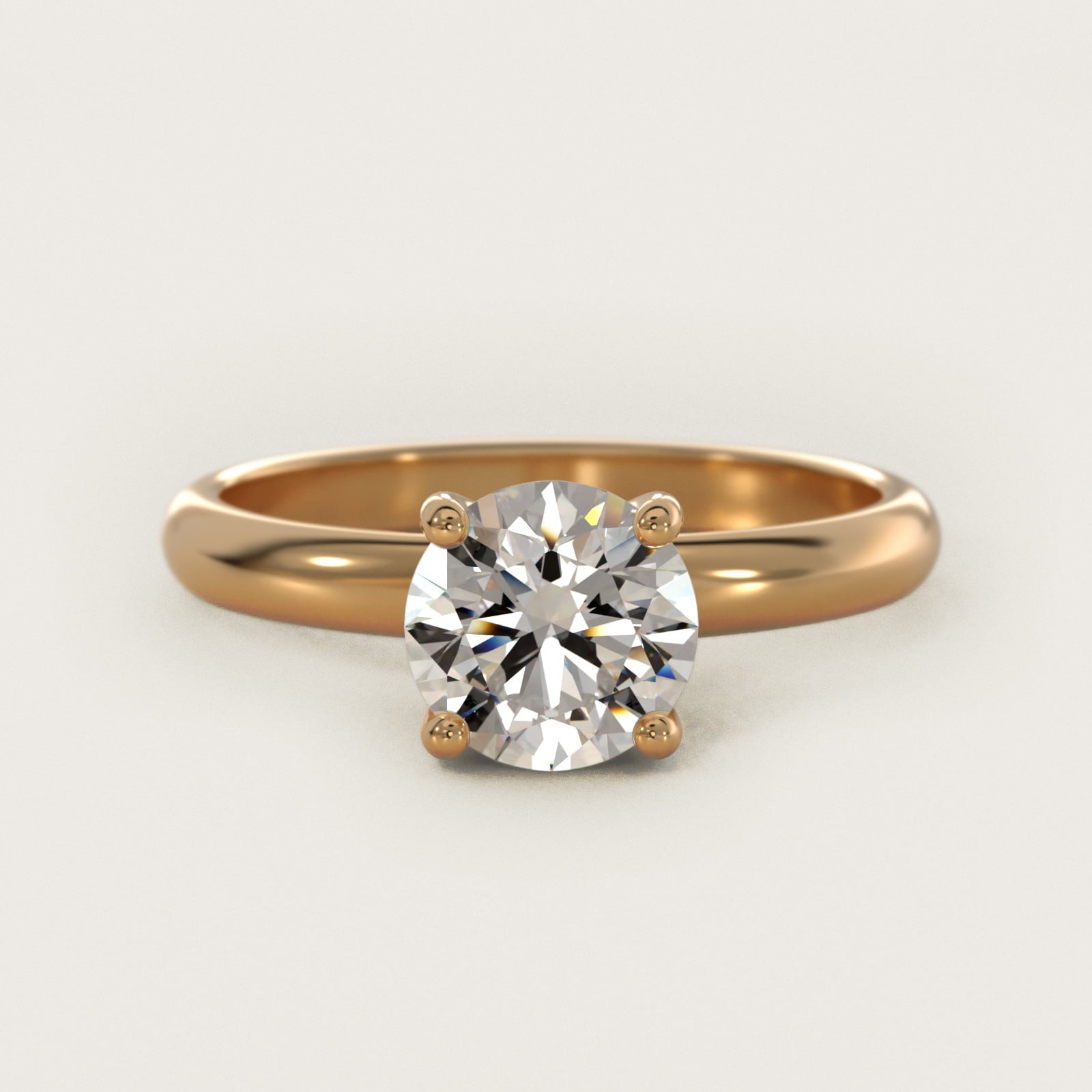 Contour Solitaire Engagement Ring In 14K Yellow Gold By James Allen - Round Center