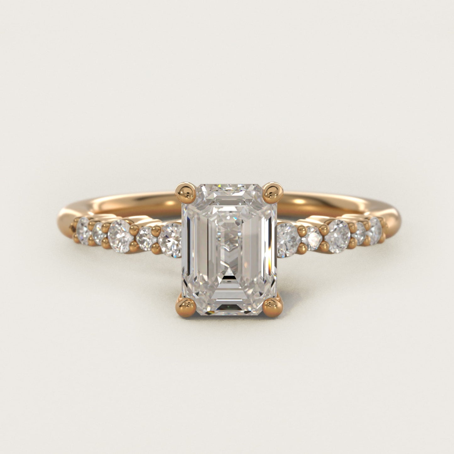 Crescendo Petite Diamond Engagement Ring in 14k Yellow Gold (1/6 ct. tw.) - Emerald Center