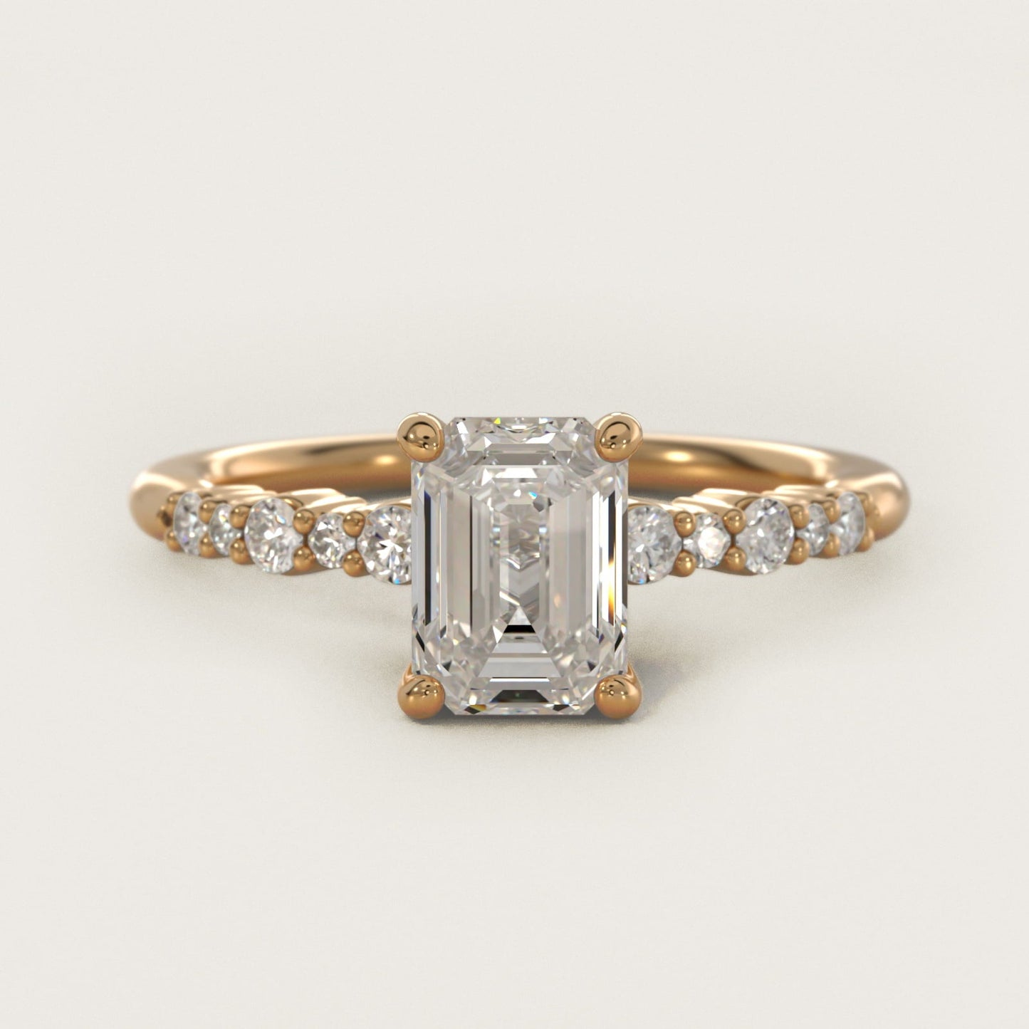 Crescendo Petite Diamond Engagement Ring in 18k Yellow Gold (1/6 ct. tw.) - Emerald Center