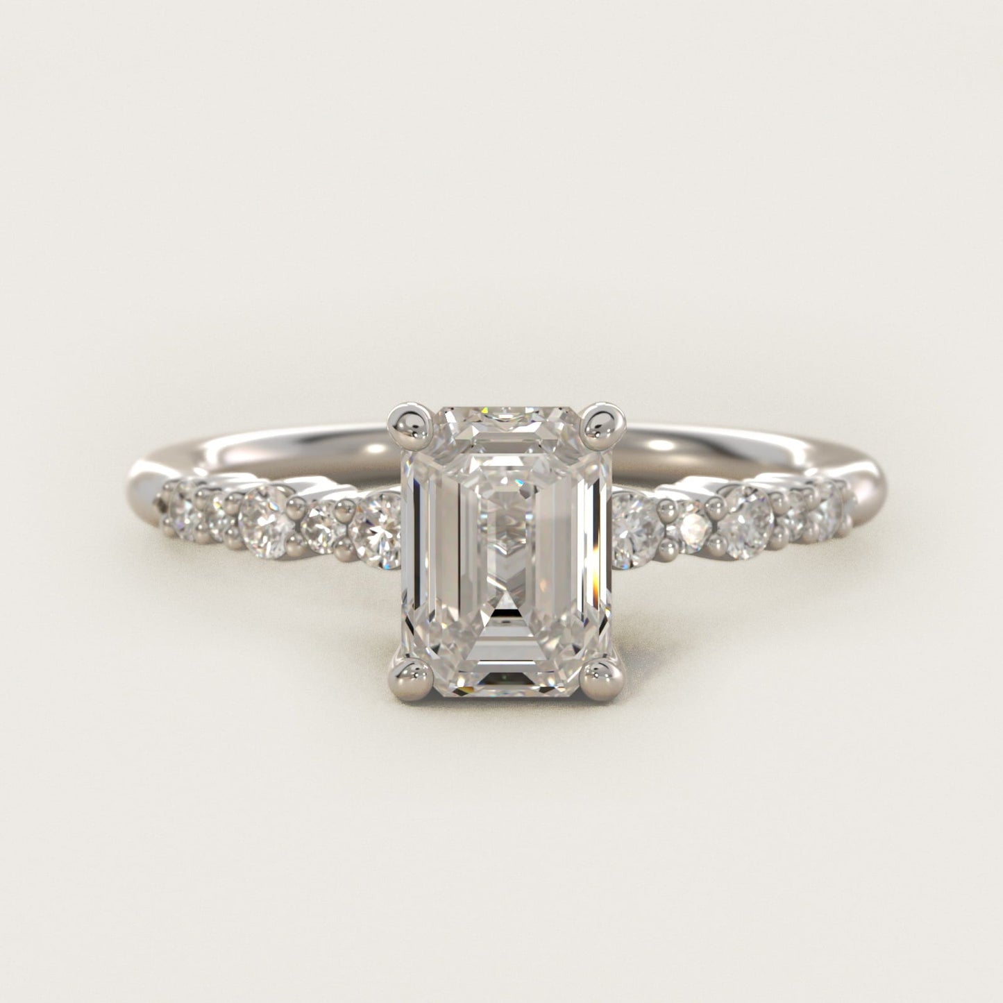 Crescendo Petite Diamond Engagement Ring in Platinum (1/6 ct. tw.) - Emerald Center