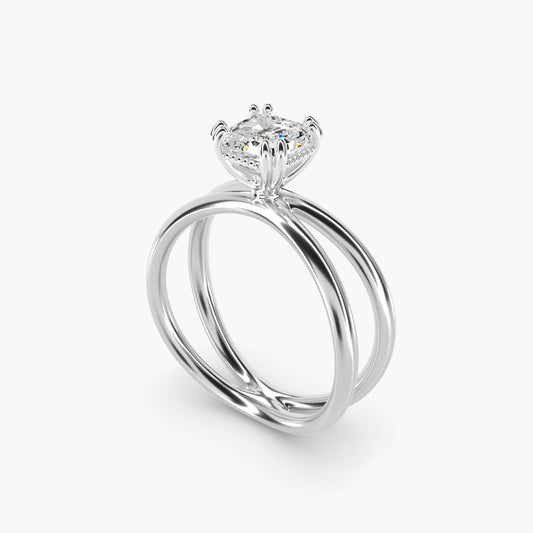 Criss Cross Solitaire Engagement Ring In Platinum By James Allen - Asscher Center