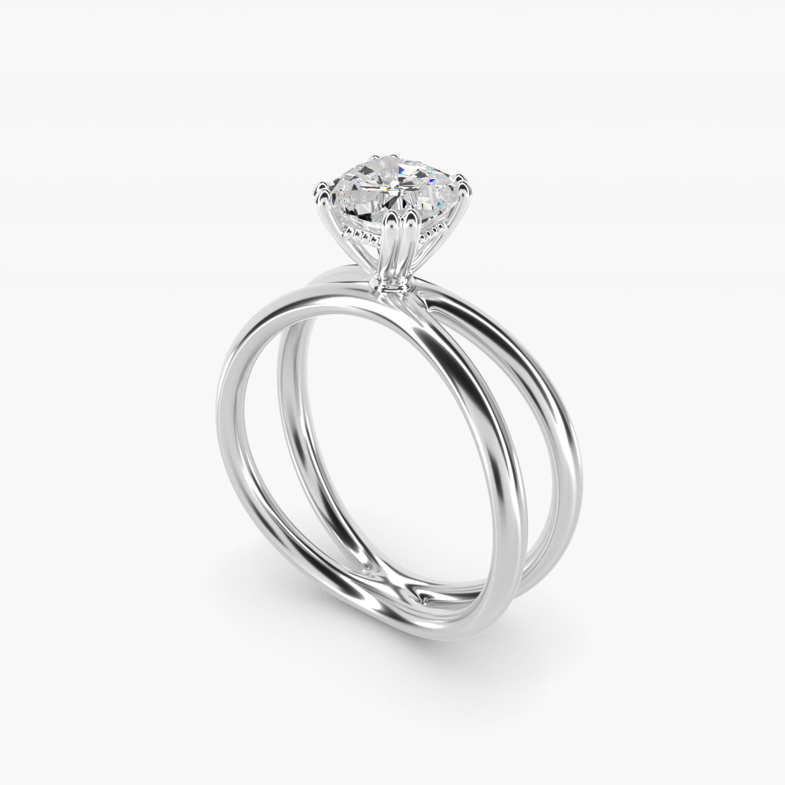 Criss Cross Solitaire Engagement Ring In Platinum By James Allen - Cushion Center