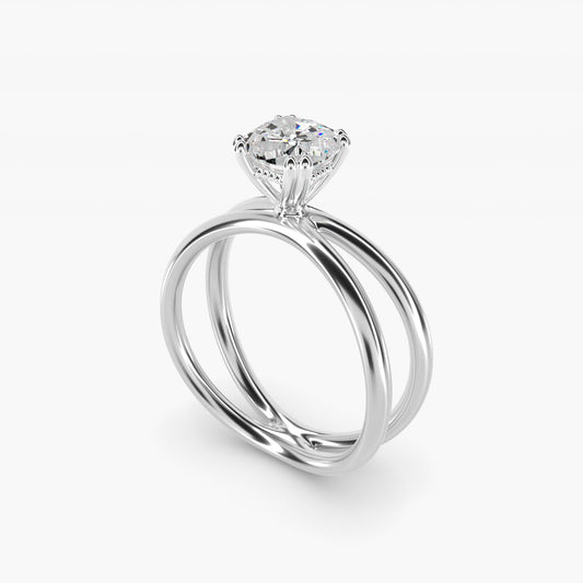 Criss Cross Solitaire Engagement Ring In Platinum By James Allen - Cushion Center
