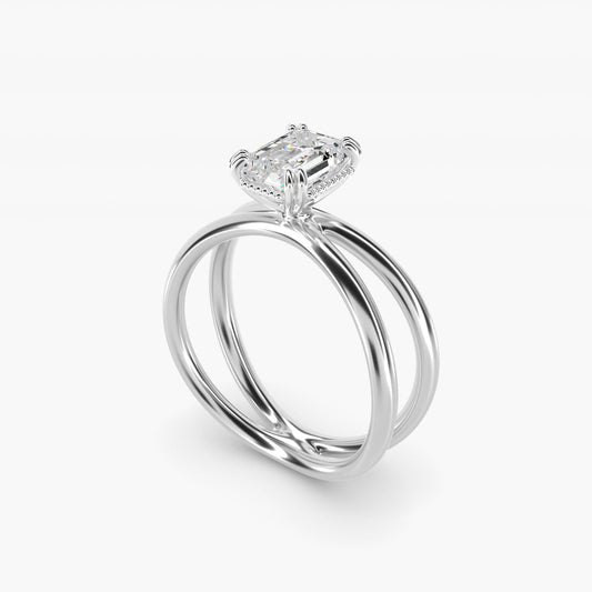 Criss Cross Solitaire Engagement Ring In 18k White Gold By James Allen - Emerald Center
