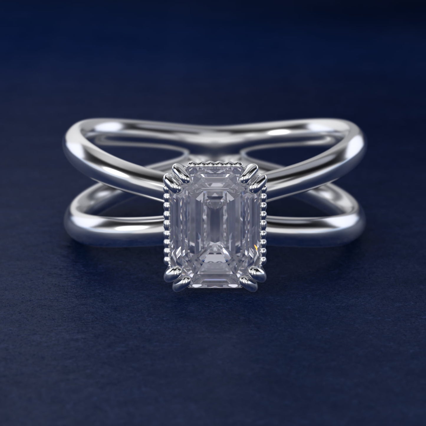 Criss Cross Solitaire Engagement Ring In 18k White Gold By James Allen - Emerald Center