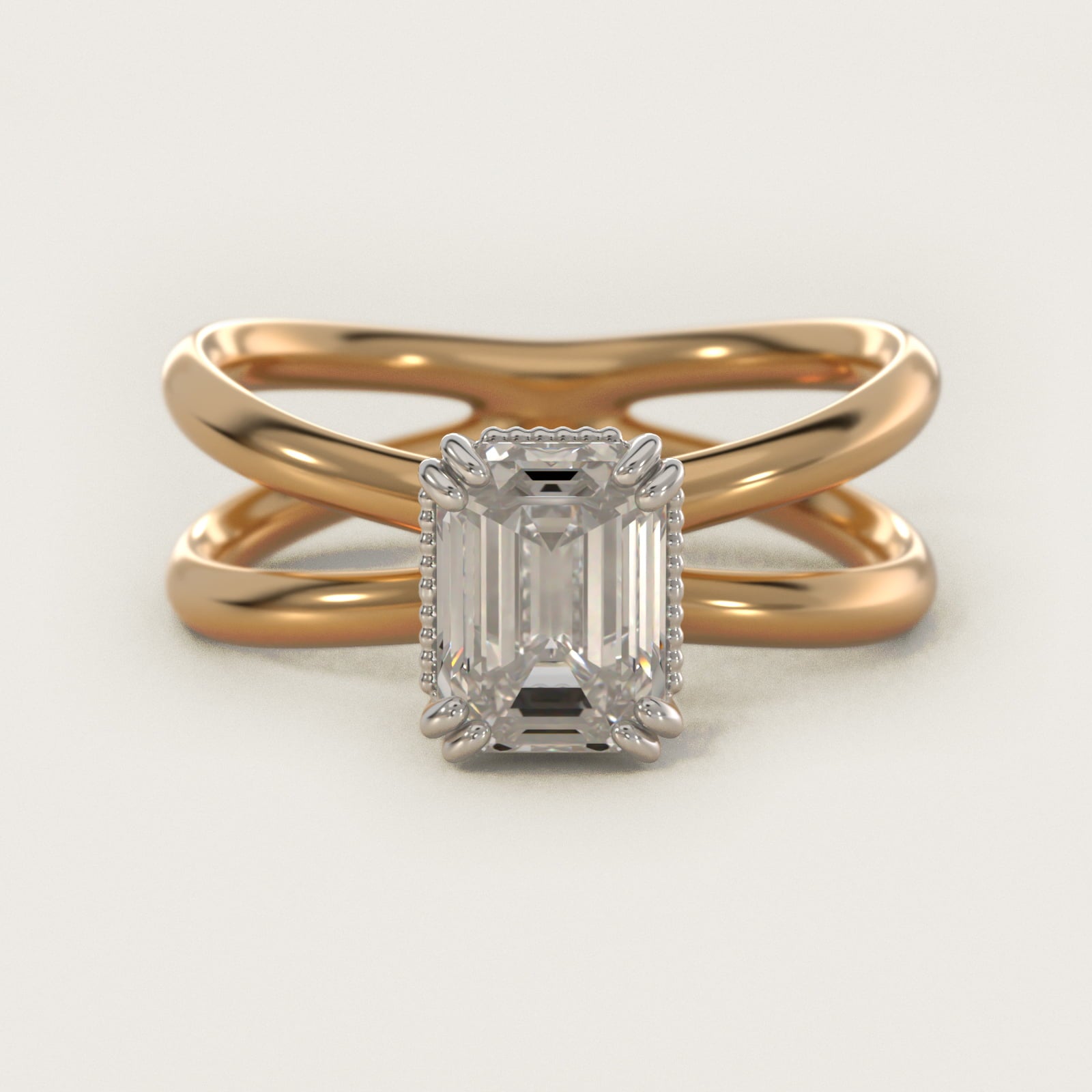 Criss Cross Solitaire Engagement Ring In 14K Yellow Gold By James Allen - Emerald Center