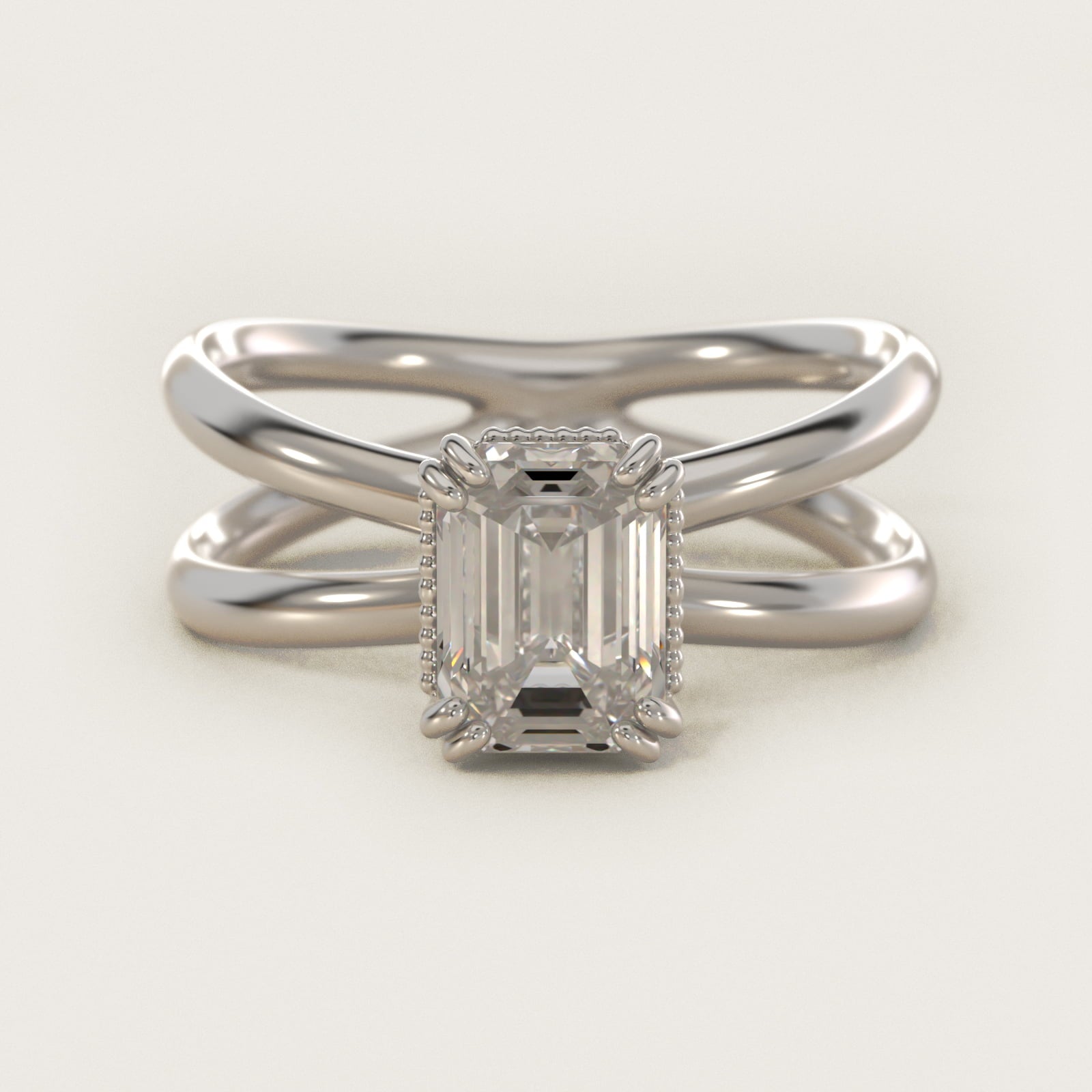 Criss Cross Solitaire Engagement Ring In Platinum By James Allen - Emerald Center