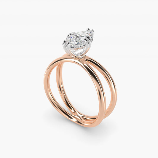 Criss Cross Solitaire Engagement Ring In 14K Rose Gold By James Allen - Marquise Center