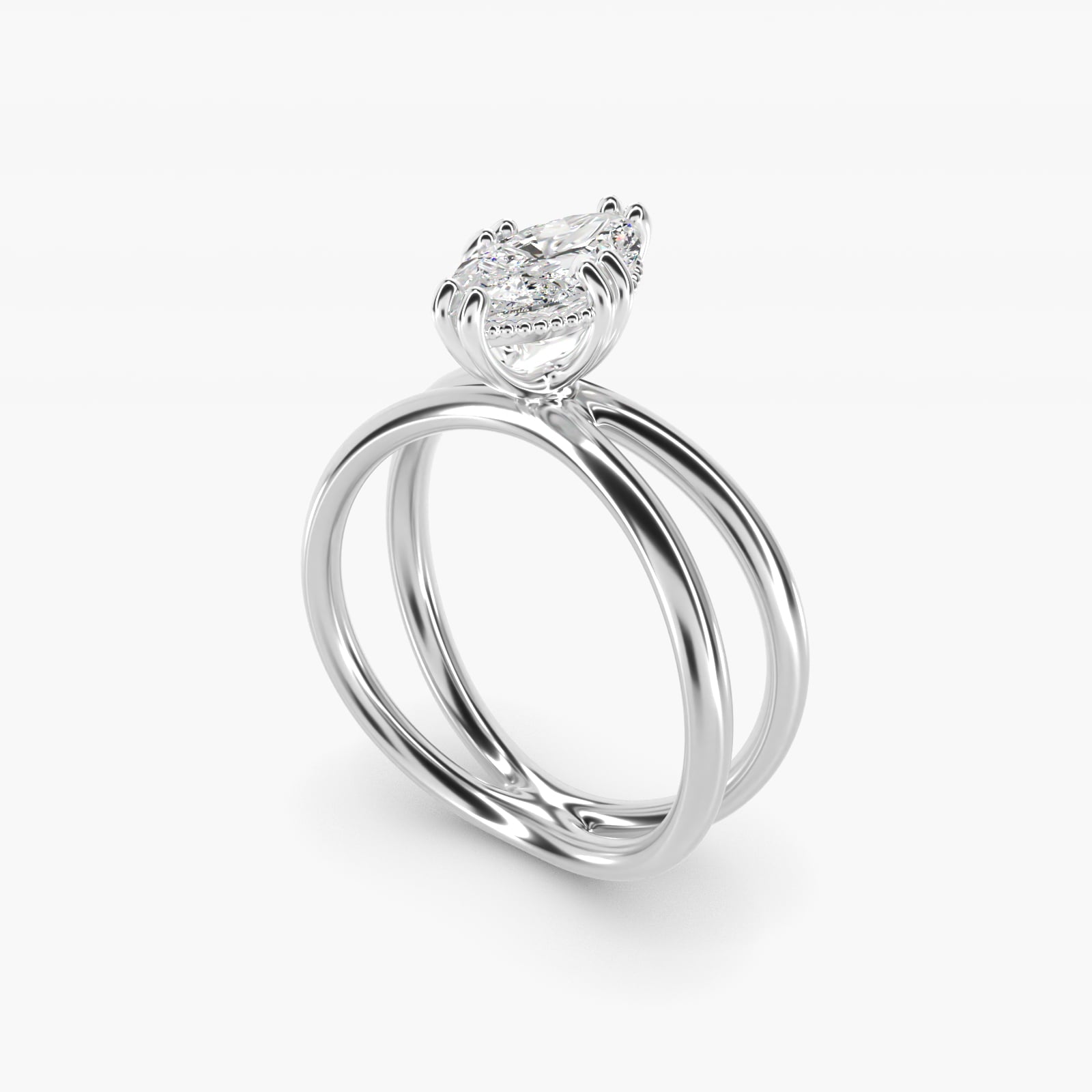 Criss Cross Solitaire Engagement Ring In Platinum By James Allen - Marquise Center