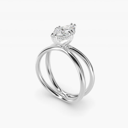 Criss Cross Solitaire Engagement Ring In Platinum By James Allen - Marquise Center