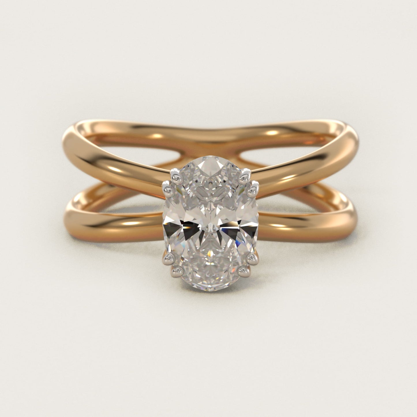 Criss Cross Solitaire Engagement Ring In 18k Yellow Gold By James Allen - Oval Center
