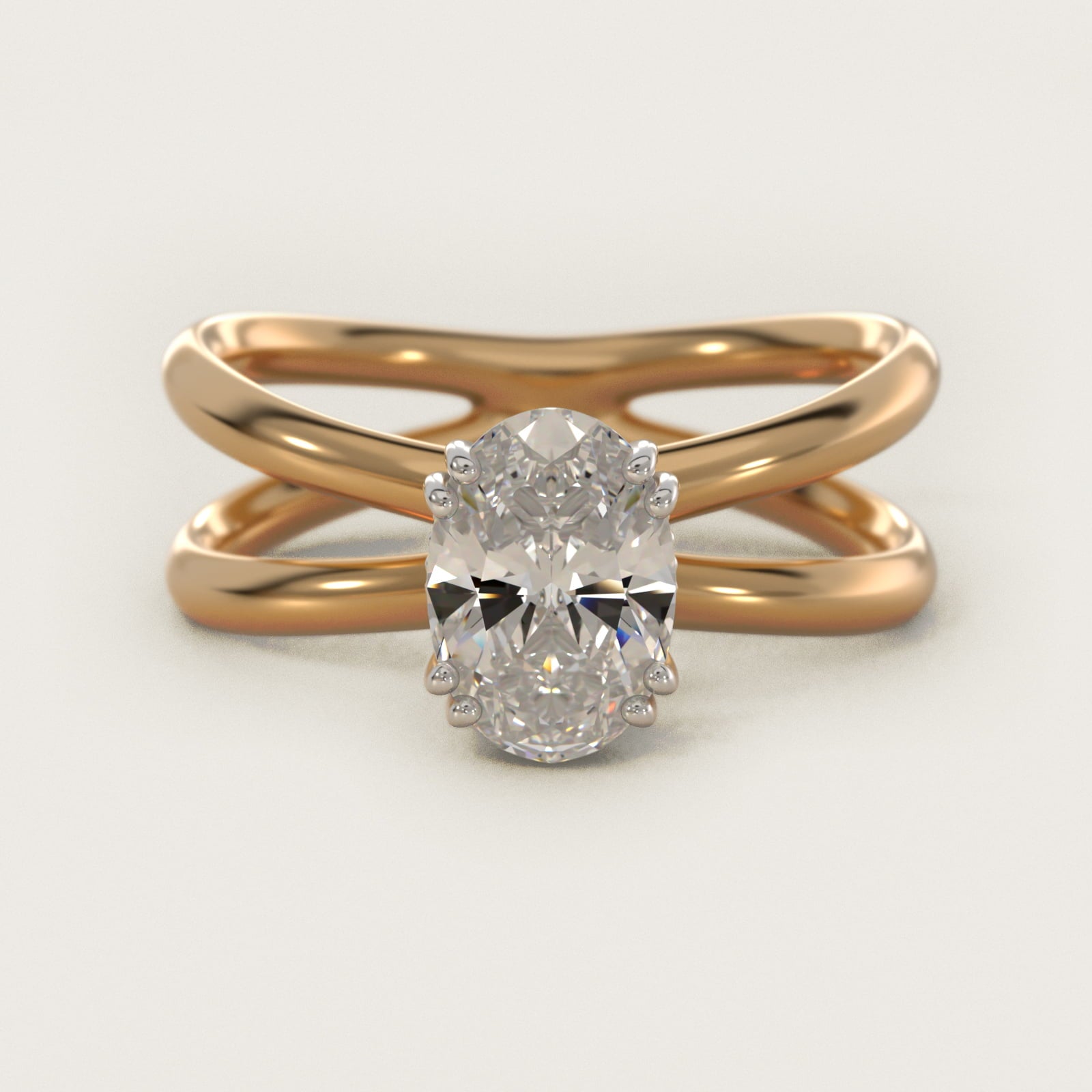Criss Cross Solitaire Engagement Ring In 18k Yellow Gold By James Allen - Oval Center