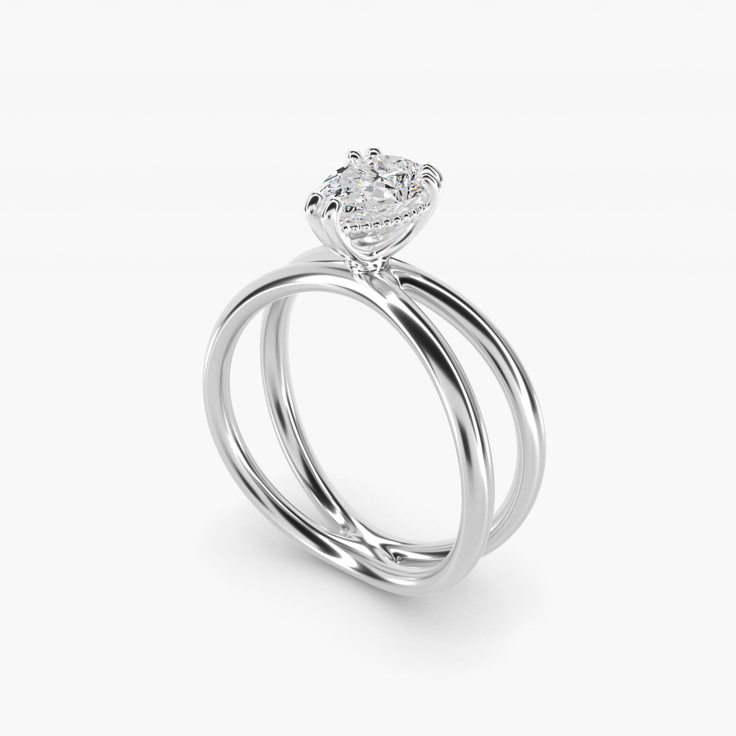 Criss Cross Solitaire Engagement Ring In Platinum By James Allen - Pear Center
