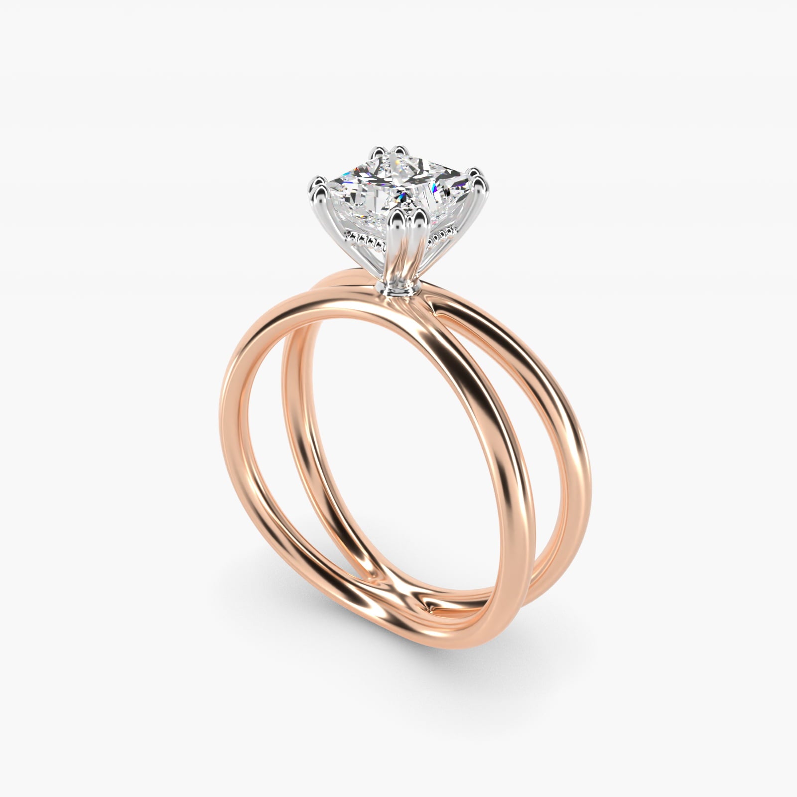 Criss Cross Solitaire Engagement Ring In 18k Rose Gold By James Allen - Princess Center