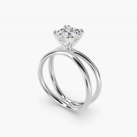 Criss Cross Solitaire Engagement Ring In 14K White Gold By James Allen - Princess Center