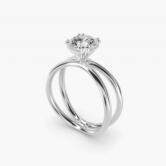 Criss Cross Solitaire Engagement Ring In 18k White Gold By James Allen - Round Center