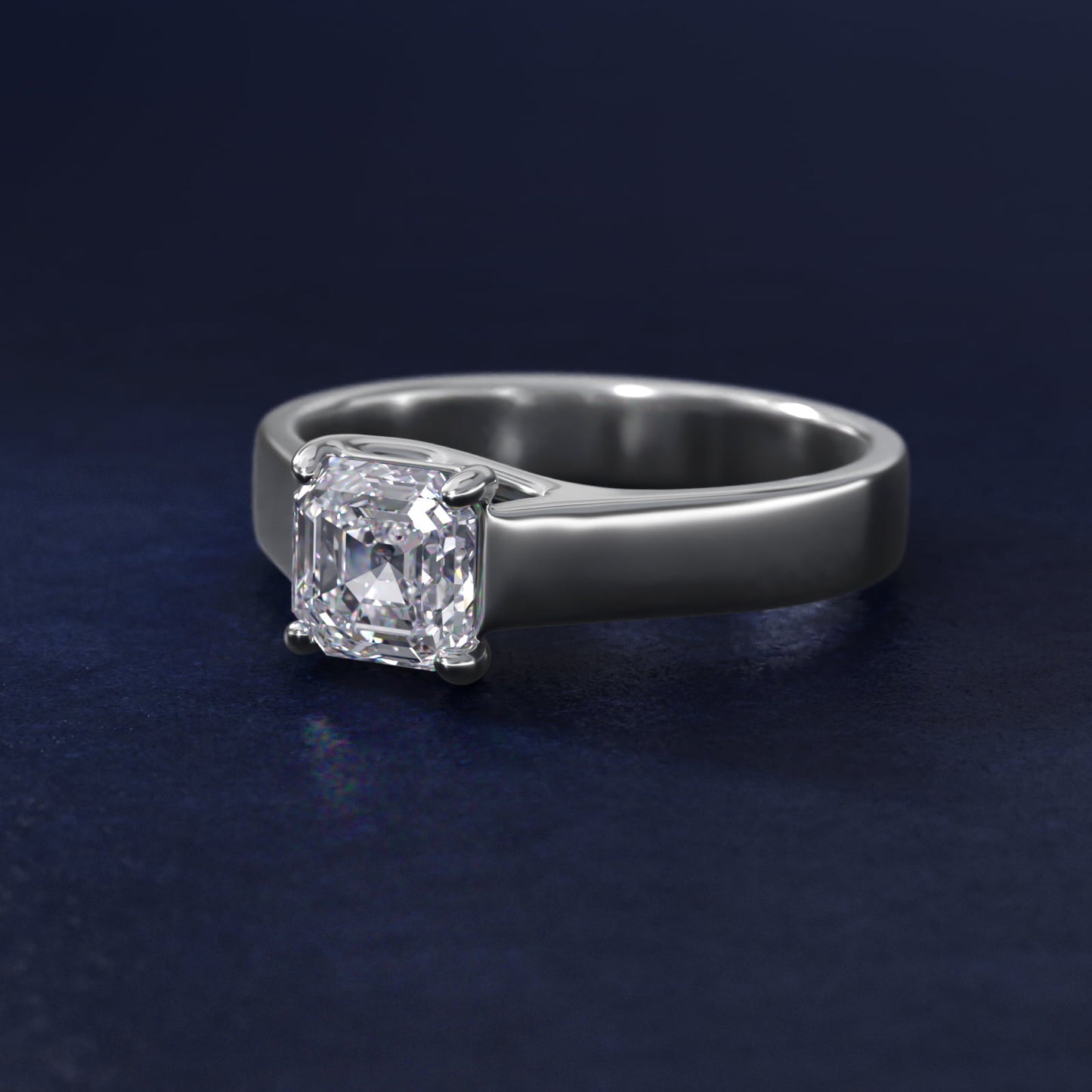 Cross Prong Solitaire Engagement Ring In Platinum By James Allen - Asscher Center