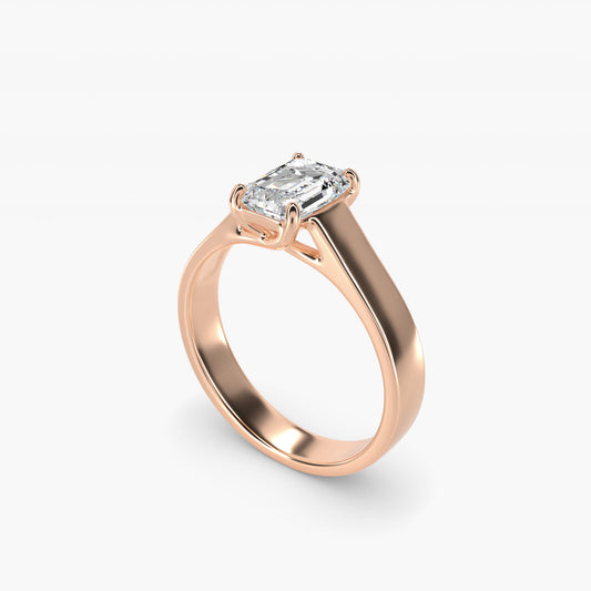 Cross Prong Solitaire Engagement Ring In 14K Rose Gold By James Allen - Emerald Center
