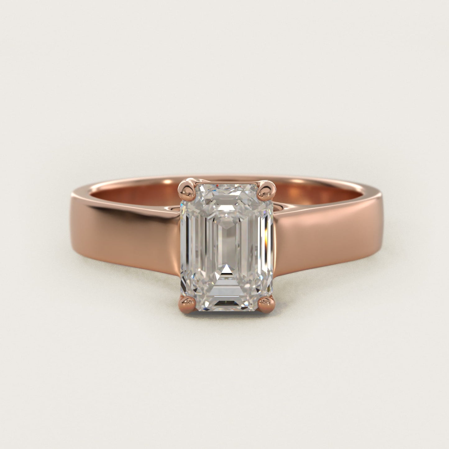 Cross Prong Solitaire Engagement Ring In 18k Rose Gold By James Allen - Emerald Center