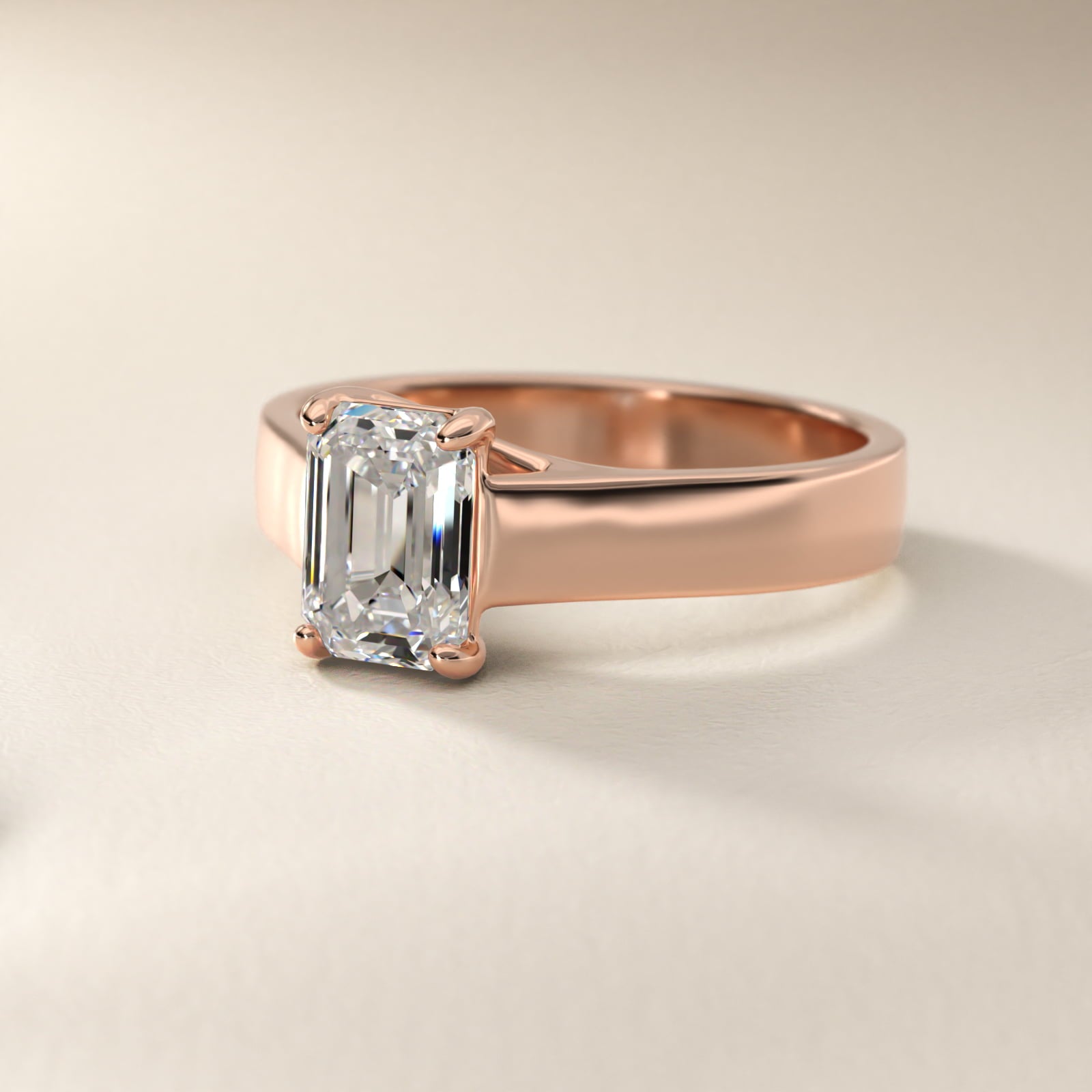 Cross Prong Solitaire Engagement Ring In 18k Rose Gold By James Allen - Emerald Center