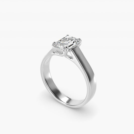 Cross Prong Solitaire Engagement Ring In 14K White Gold By James Allen - Emerald Center