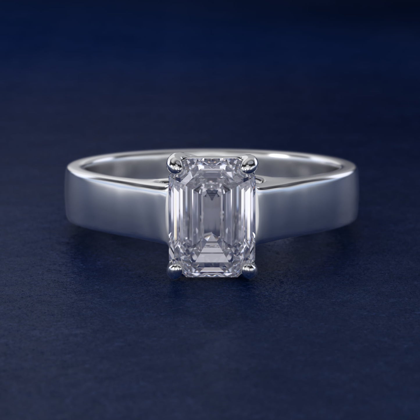 Cross Prong Solitaire Engagement Ring In 18k White Gold By James Allen - Emerald Center