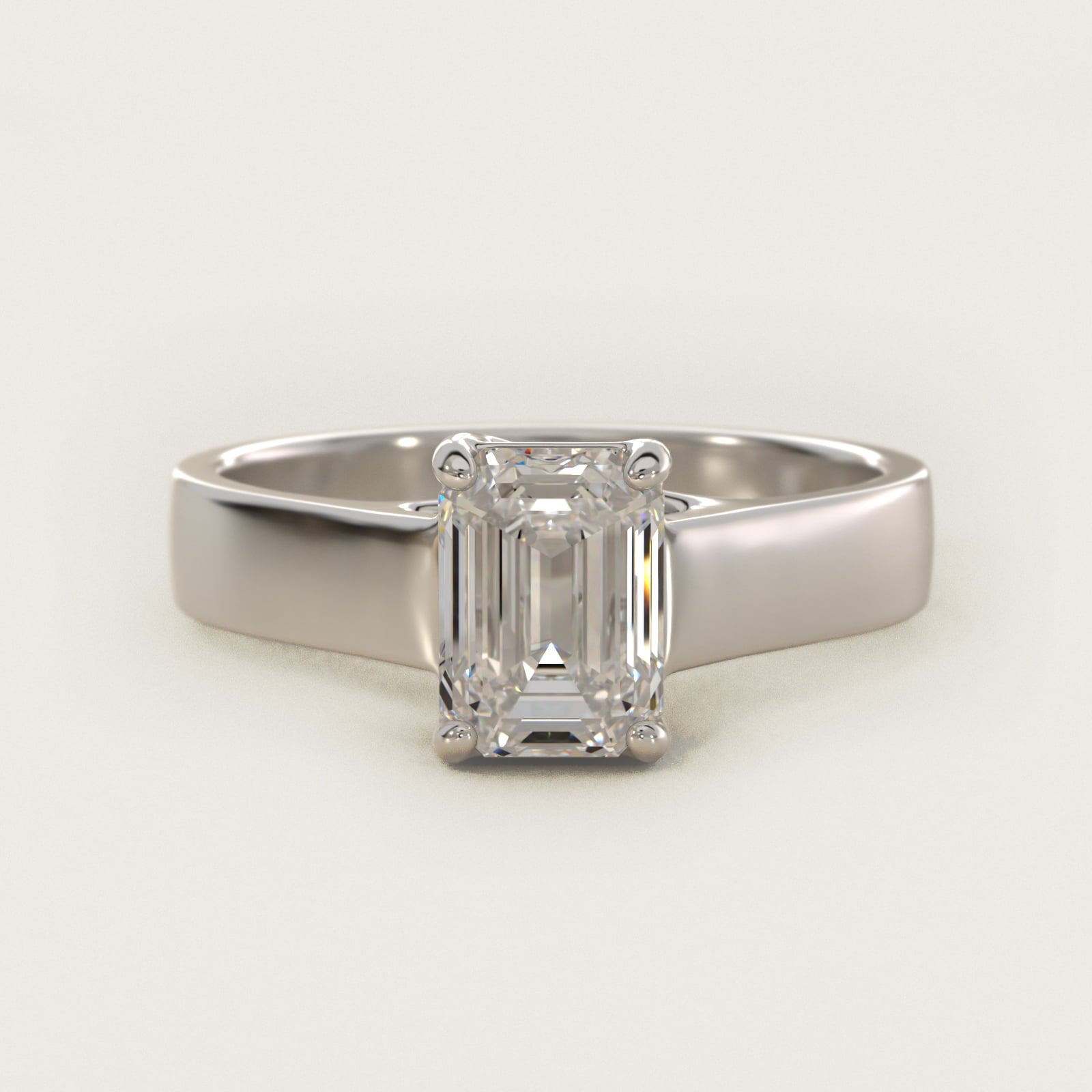 Cross Prong Solitaire Engagement Ring In 18k White Gold By James Allen - Emerald Center