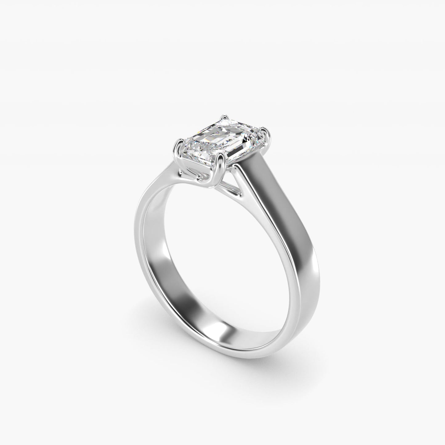 Cross Prong Solitaire Engagement Ring In Platinum By James Allen - Emerald Center