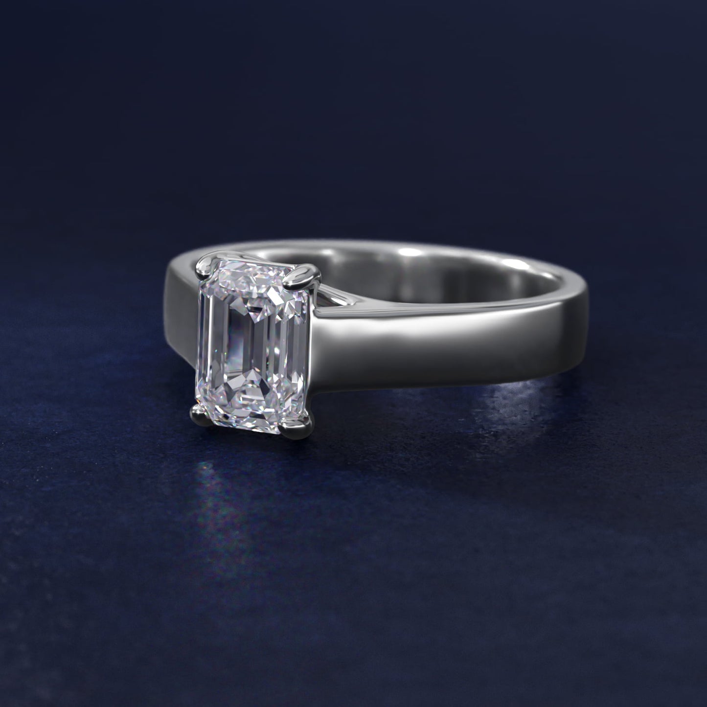 Cross Prong Solitaire Engagement Ring In Platinum By James Allen - Emerald Center
