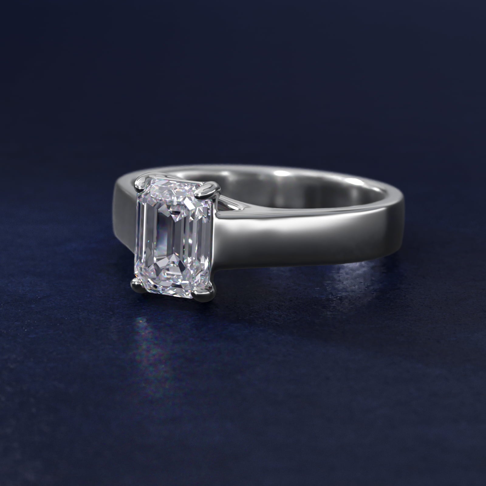Cross Prong Solitaire Engagement Ring In Platinum By James Allen - Emerald Center
