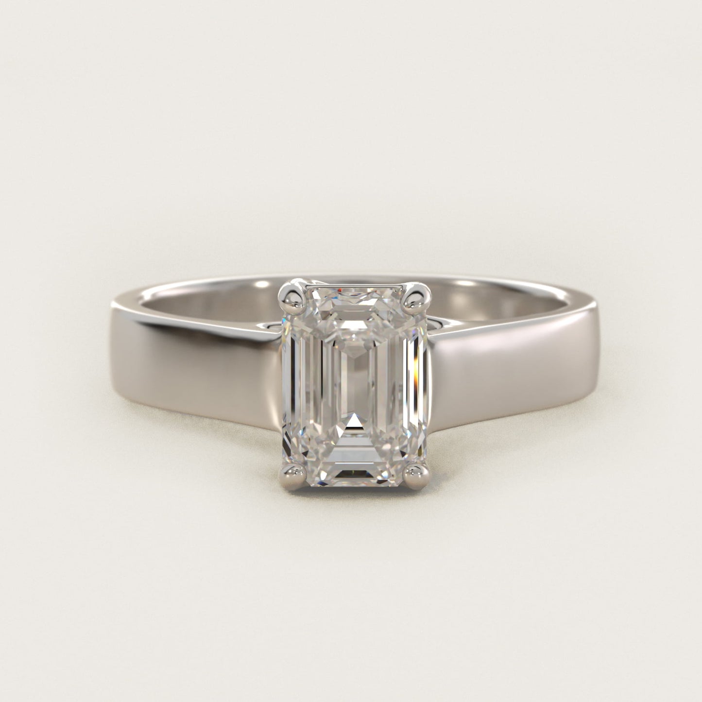 Cross Prong Solitaire Engagement Ring In Platinum By James Allen - Emerald Center