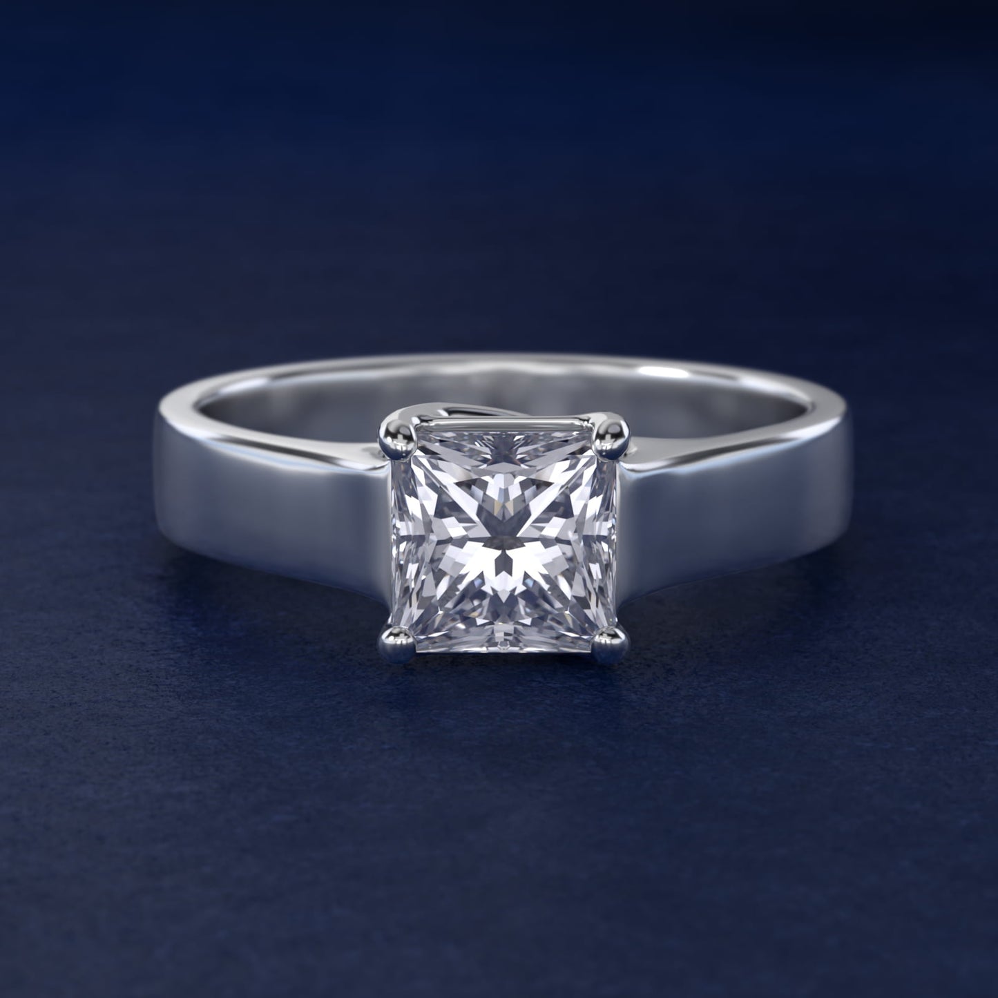 Cross Prong Solitaire Engagement Ring In 14K White Gold By James Allen - Princess Center