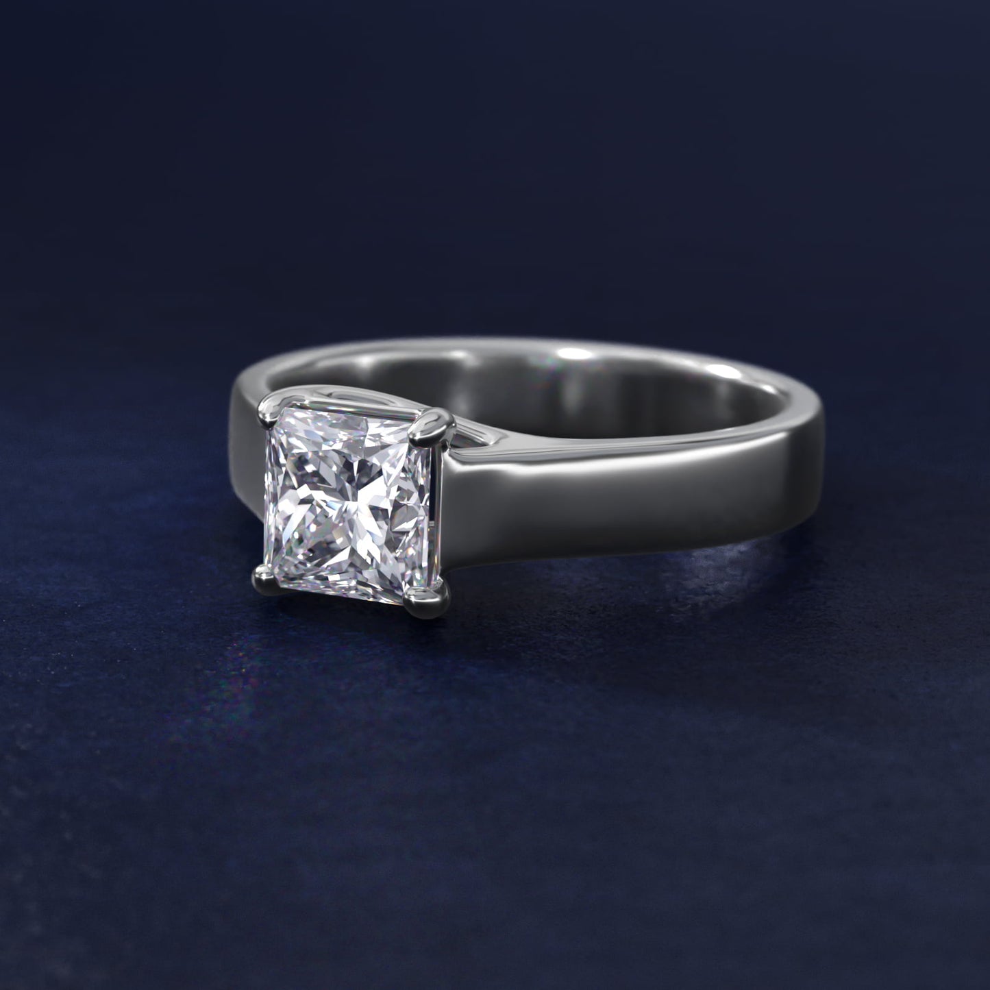 Cross Prong Solitaire Engagement Ring In Platinum By James Allen - Princess Center