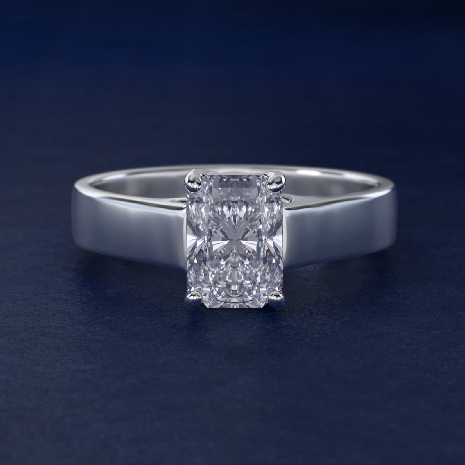 Cross Prong Solitaire Engagement Ring In 14K White Gold By James Allen - Radiant Center