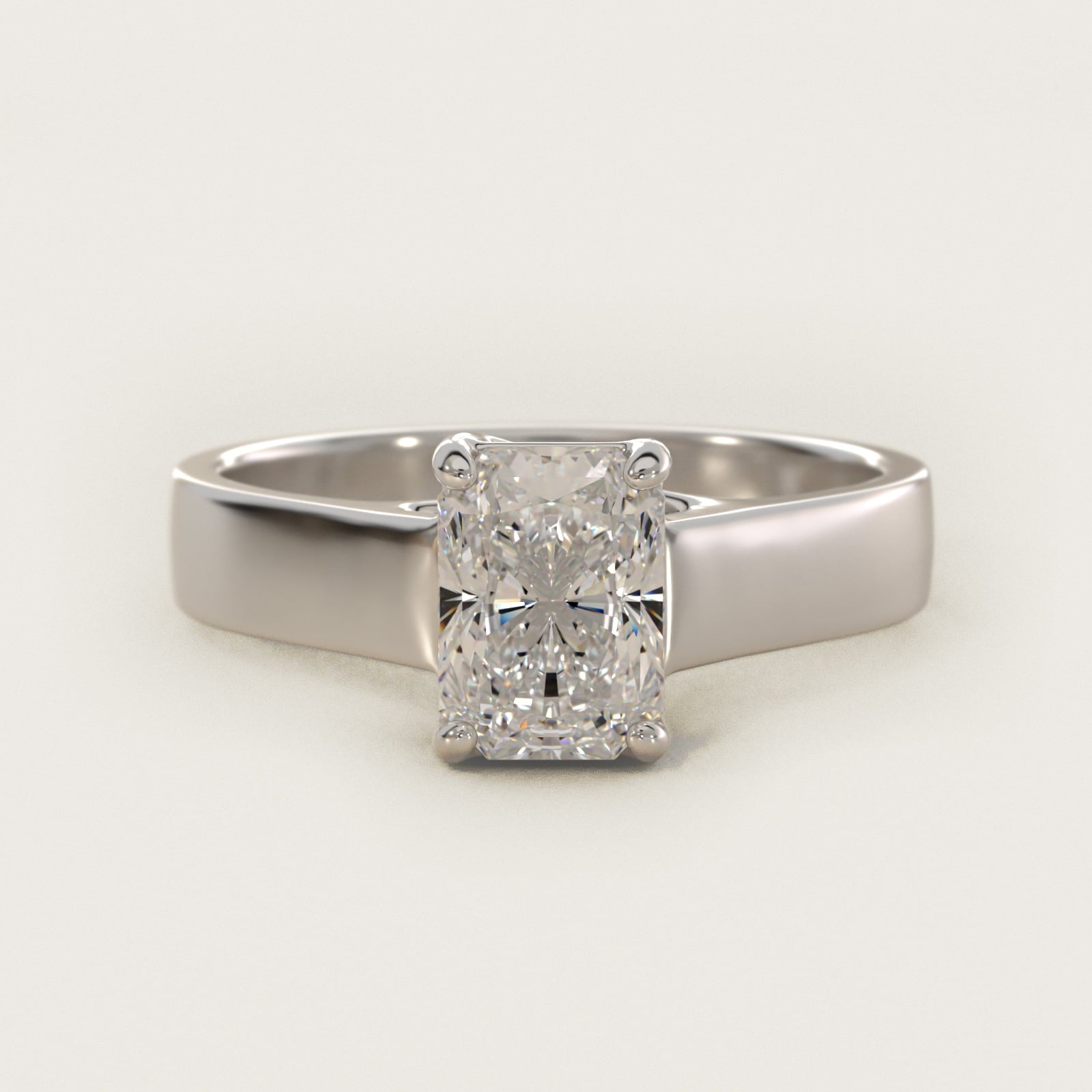 Cross Prong Solitaire Engagement Ring In 14K White Gold By James Allen - Radiant Center
