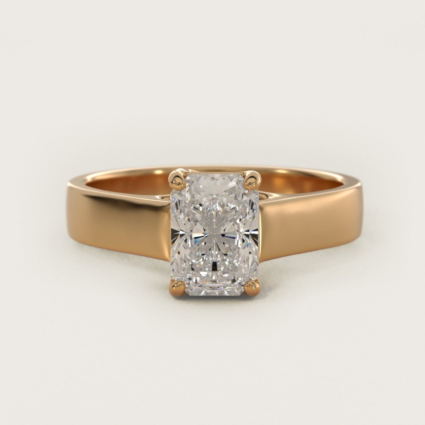 Cross Prong Solitaire Engagement Ring In 18k Yellow Gold By James Allen - Radiant Center