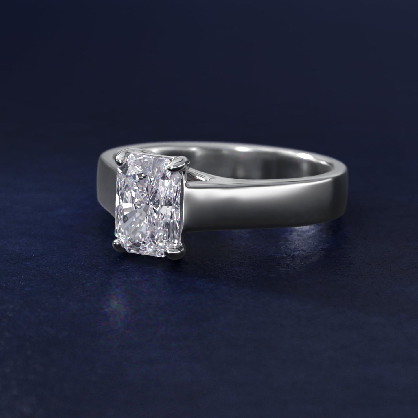 Cross Prong Solitaire Engagement Ring In Platinum By James Allen - Radiant Center