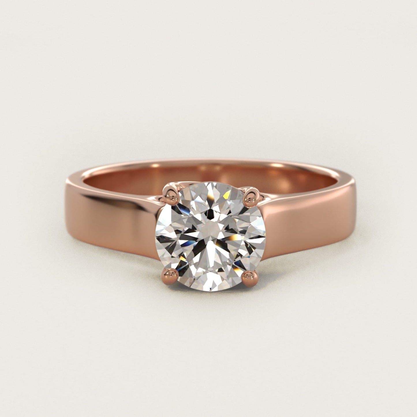 Cross Prong Solitaire Engagement Ring In 18k Rose Gold By James Allen - Round Center
