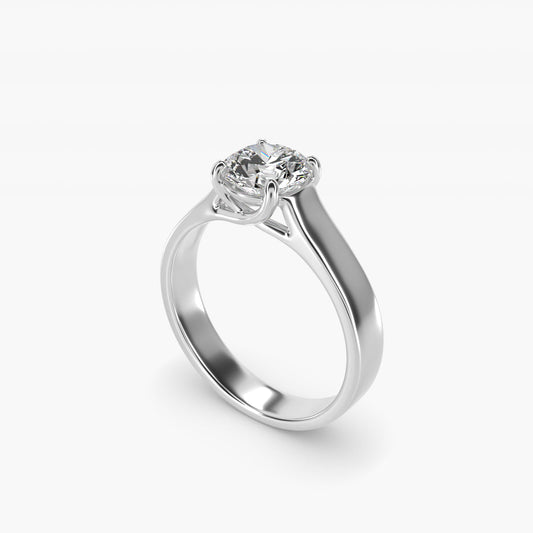 Cross Prong Solitaire Engagement Ring In 14K White Gold By James Allen - Round Center