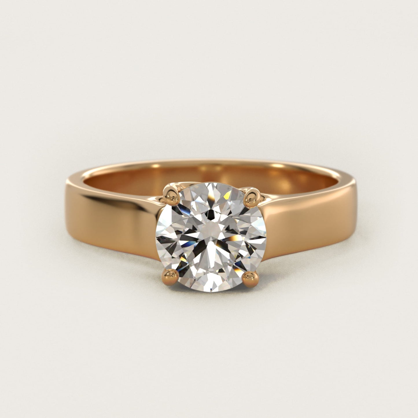 Cross Prong Solitaire Engagement Ring In 18k Yellow Gold By James Allen - Round Center