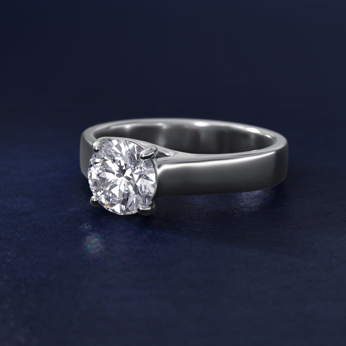 Cross Prong Solitaire Engagement Ring In Platinum By James Allen - Round Center
