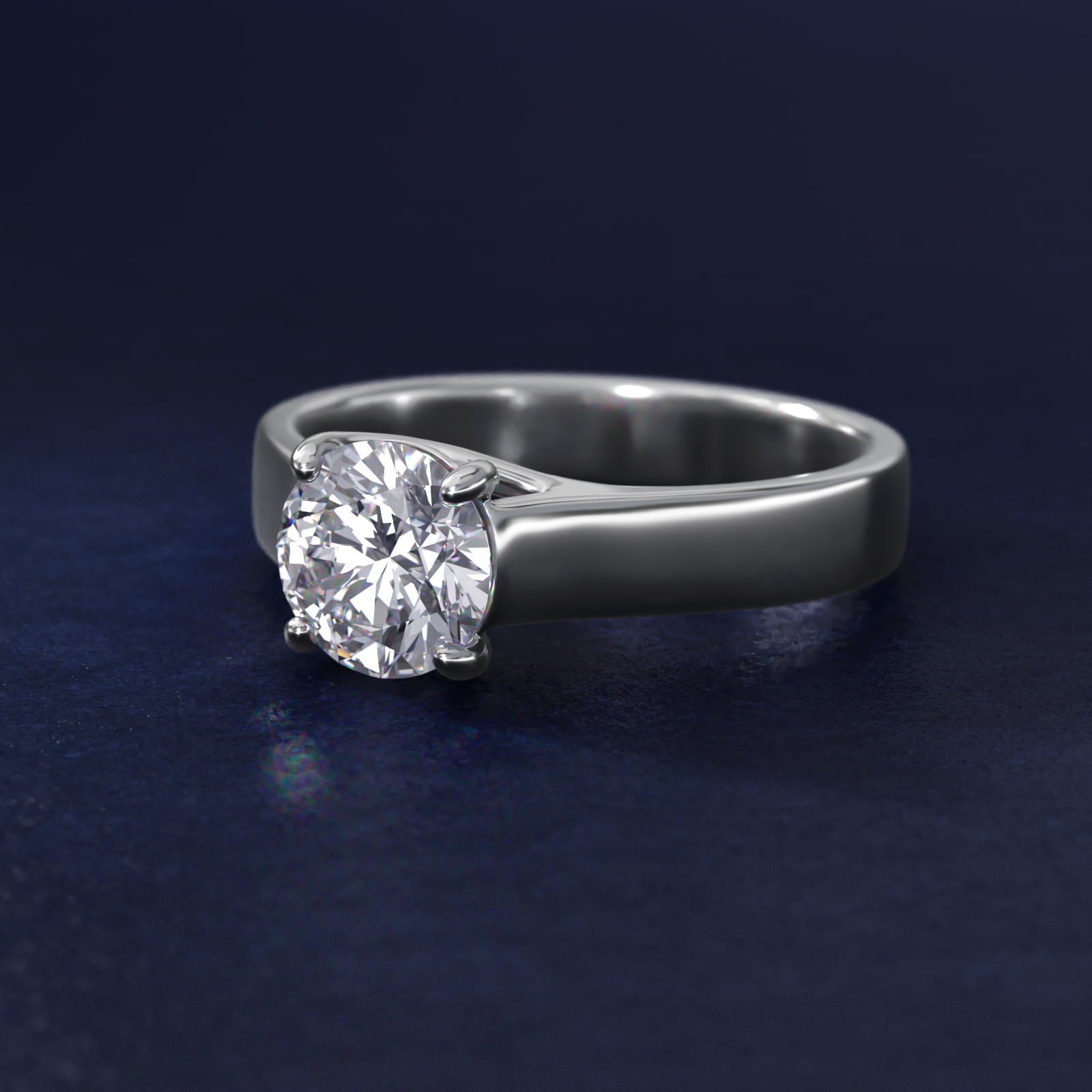 Cross Prong Solitaire Engagement Ring In Platinum By James Allen - Round Center
