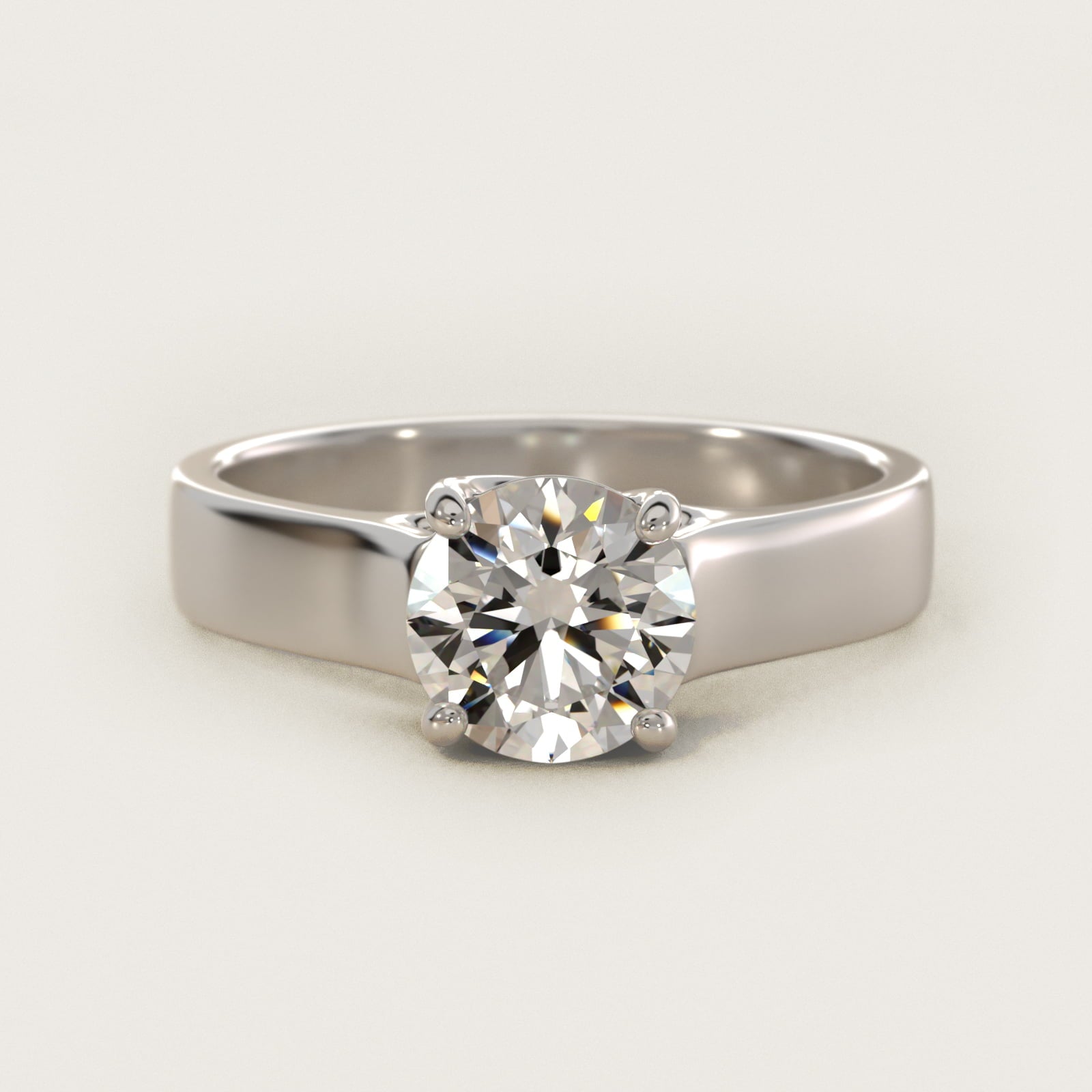 Cross Prong Solitaire Engagement Ring In Platinum By James Allen - Round Center
