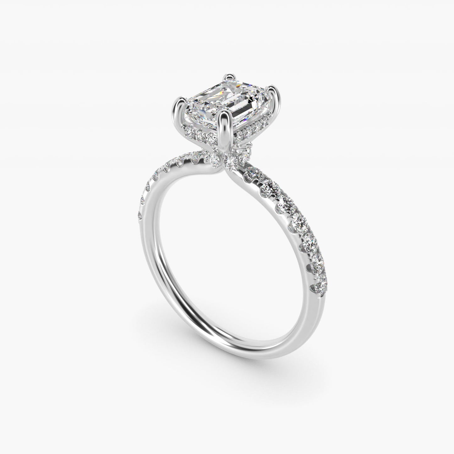 Crown PavŽ Hidden Halo Diamond Engagement Ring In Platinum By James Allen - Emerald Center