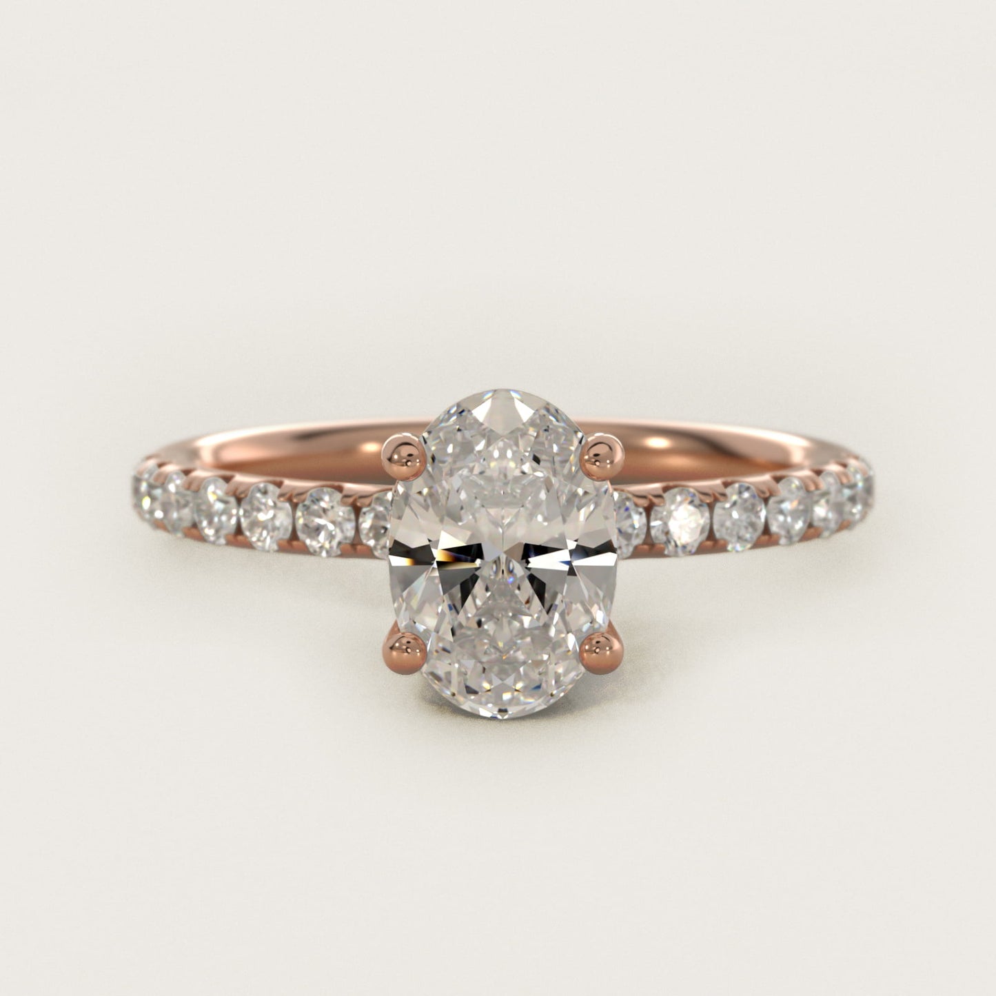 Crown PavŽ Hidden Halo Diamond Engagement Ring In 18k Rose Gold By James Allen - Oval Center