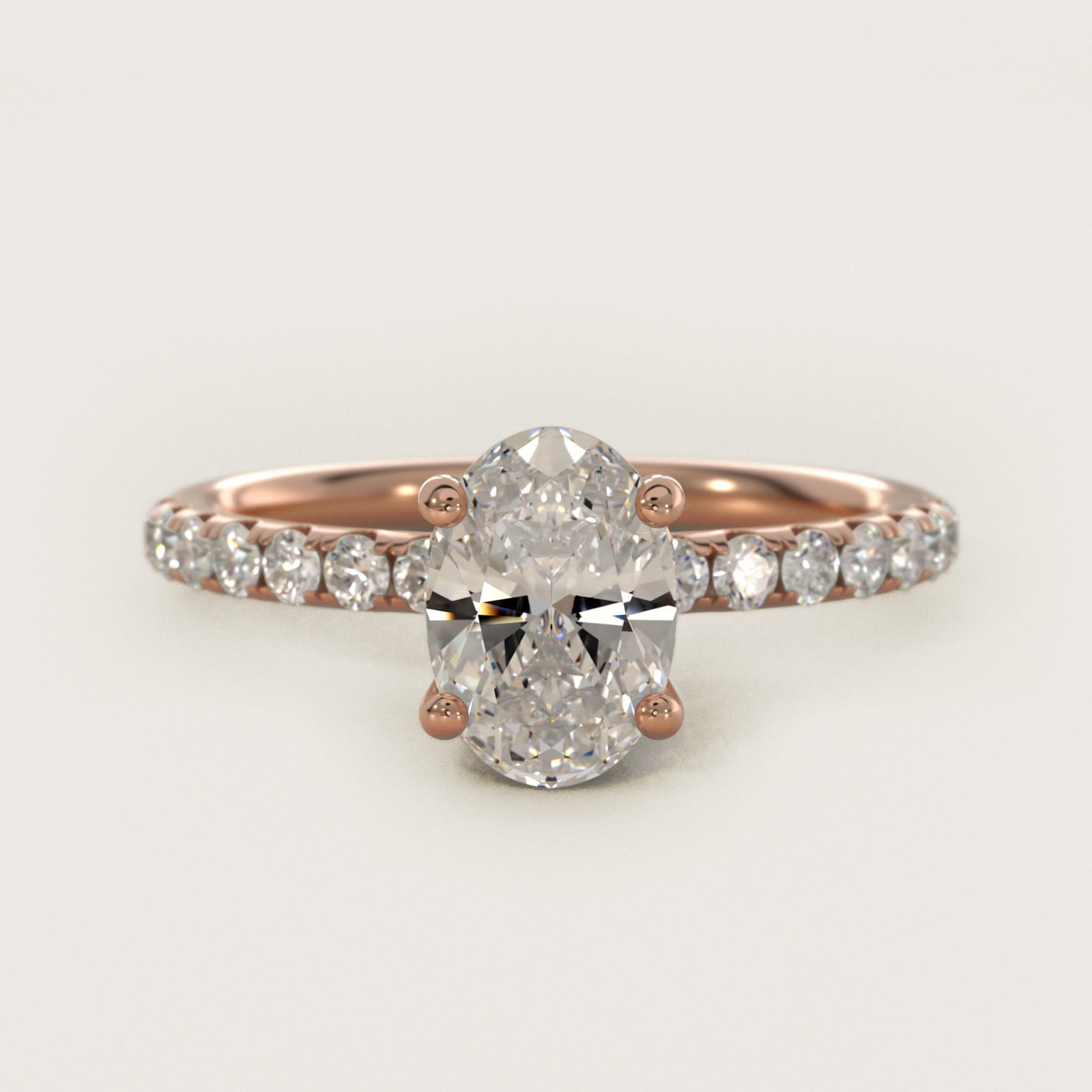 Crown PavŽ Hidden Halo Diamond Engagement Ring In 18k Rose Gold By James Allen - Oval Center