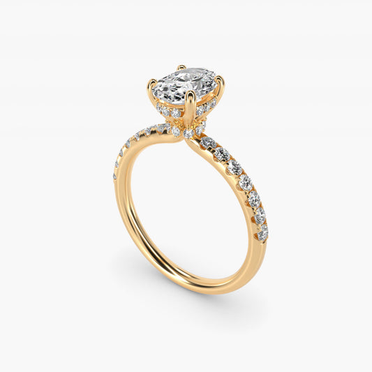 Crown PavŽ Hidden Halo Diamond Engagement Ring In 14K Yellow Gold By James Allen - Oval Center